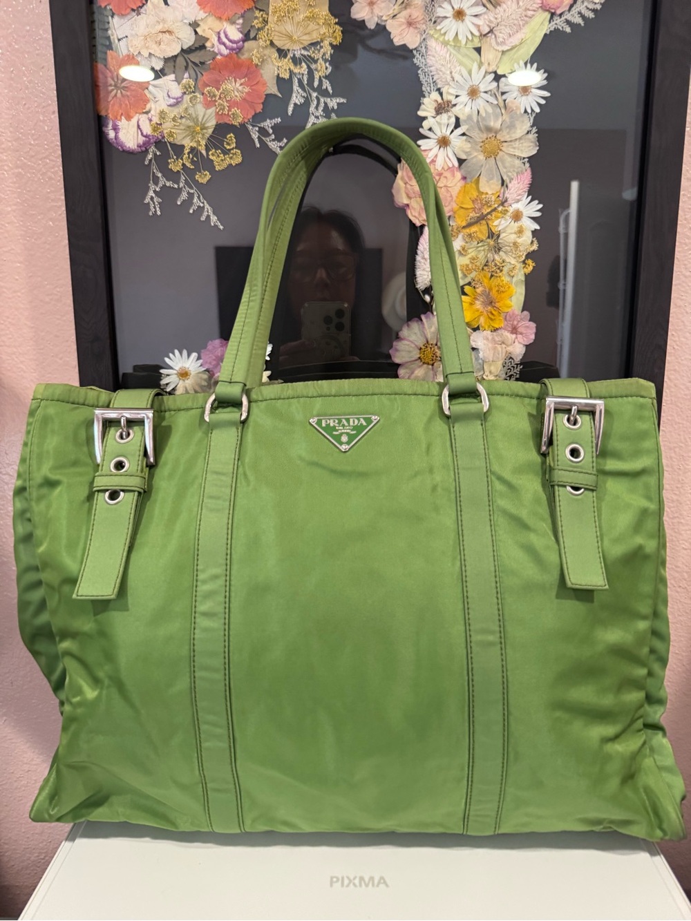 Prada Tessuto Belted Tote Bag with COA. Very Rare